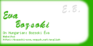 eva bozsoki business card